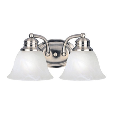 Maxim Lighting Malaga 2-Light Vanity Light - Marble Glass Shade - 120V - Satin Nickel