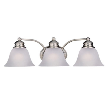 Maxim Lighting Malaga 3-Light Vanity Light - Frosted Glass Shade - 120V - Satin Nickel
