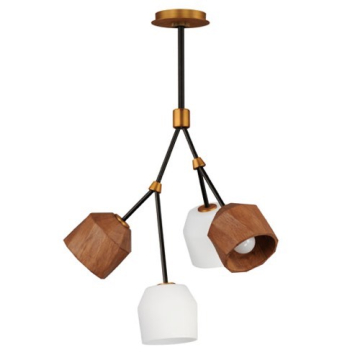 Maxim Lighting Akimbo 4-Light Pendant - 120V - Dark Bronze / Antique Brass