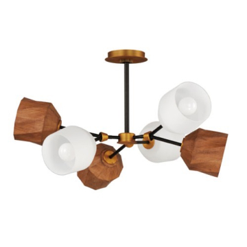 Maxim Lighting Akimbo 6-Light Pendant - 120V - Dark Bronze / Antique Brass