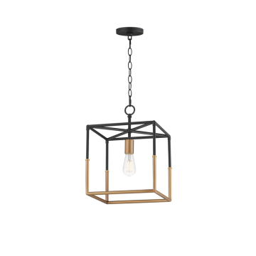 Maxim Lighting Soho 1-Light Pendant - 120V - Black / Weathered Brass