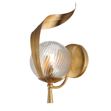 Maxim Lighting Firenze Wall Sconce - 120V - Gold Leaf - Clear Ribbed Glass
