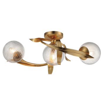 Maxim Lighting Firenze 3-Light Flush Mount - 120V - Gold Leaf