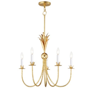 Maxim Lighting Paloma 5-Light Chandelier - 120V - Gold Leaf