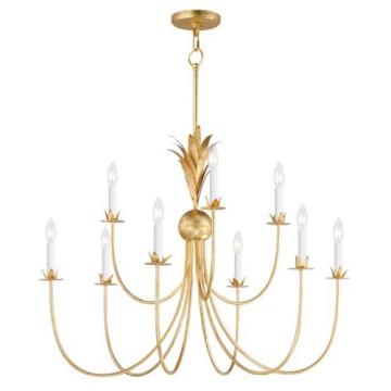 Maxim Lighting Paloma 9-Light Chandelier - 120V - Gold Leaf