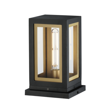 Maxim Lighting Neoclass 1-Light Deck Lantern - 120V - Black / Gold - Clear Glass