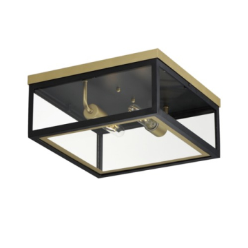 Maxim Lighting Neoclass 2-Light Outdoor Flush Mount - 120V - Black / Gold