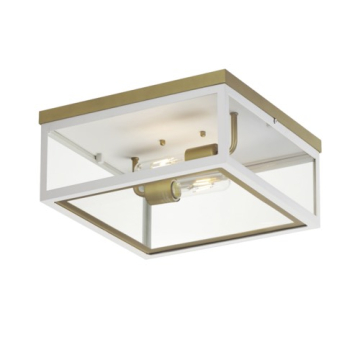Maxim Lighting Neoclass 2-Light Outdoor Flush Mount - 120V - White / Gold