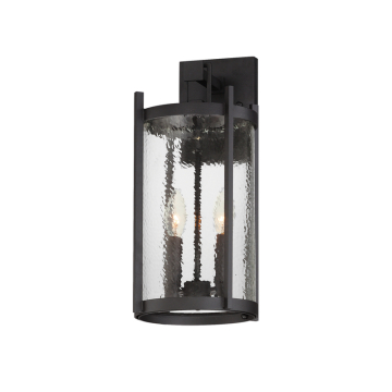 Maxim Lighting Belfry 2-Light Wall Sconce - 120V - Black - Hammer Glass