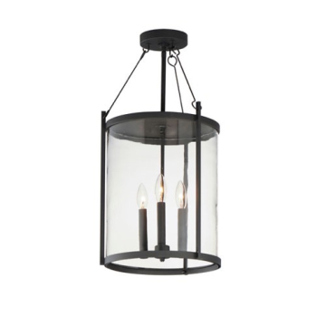 Maxim Lighting Belfry 3-Light Pendant - 120V - Black