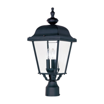 Maxim Lighting Builder Die Cast 3-Light Outdoor Post Top Lantern - 120V - Black