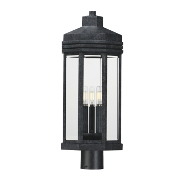 Maxim Lighting Wright 3-Light Outdoor Post - 120V - Black Patina - Clear Glass