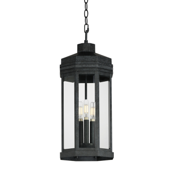 Maxim Lighting Wright 3-Light Outdoor Pendant - 120V - Black Patina - Clear Glass