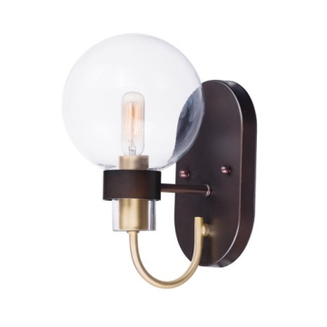 Maxim Lighting Bauhaus 1-Light Wall Sconce - 120V - Bronze / Satin Brass