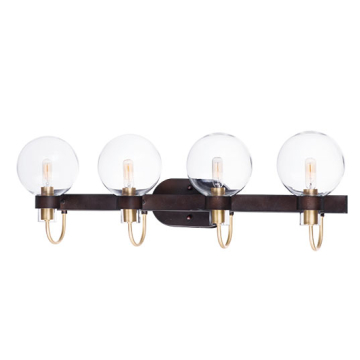 Maxim Lighting Bauhaus 4-Light Bath Vanity Light - 120V - Bronze / Satin Brass