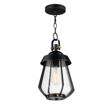Maxim Lighting Mariner Medium Outdoor Pendant - 120V - Black / Antique Brass