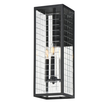 Maxim Lighting Magnus 3-Light Outdoor Wall Sconce - 120V - Black - Clear Glass