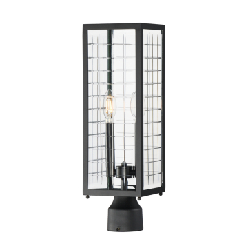 Maxim Lighting Magnus Outdoor Post Lantern - 120V - Black - Clear Glass