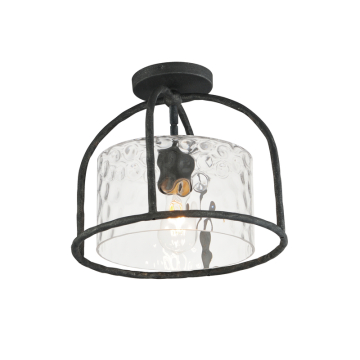 Maxim Lighting Del Mar 1-Light Semi Flush/Pendant - 120V - Blacksmith - Water Glass