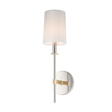 Maxim Lighting Uptown 1-Light Wall Sconce - 120V - Satin Brass / Polished Nickel