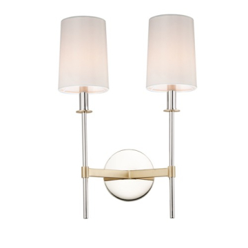 Maxim Lighting Uptown 2-Light Wall Sconce - 120V - Satin Brass / Polished Nickel