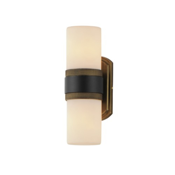 Maxim Lighting Ruffles 2-Light Outdoor Wall Sconce - 120V - Black / Antique Brass