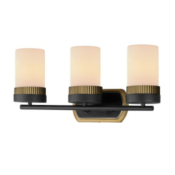 Maxim Lighting Ruffles 3-Light Bath Vanity Light - 120V - Black / Antique Brass