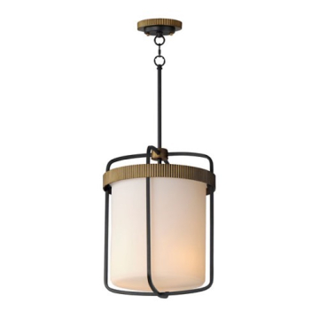 Maxim Lighting Ruffles 3-Light Pendant - 120V - Black / Antique Brass
