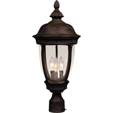 Maxim Lighting Knob Hill Die Cast 3-Light Medium Outdoor Post Top Lantern - 120V - Sienna