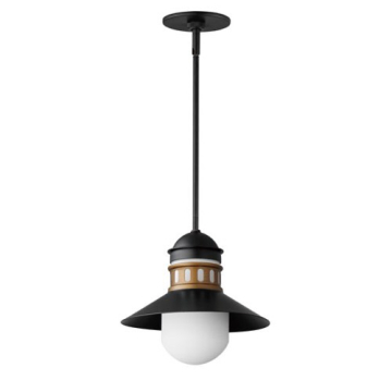 Maxim Lighting Admiralty 1-Light Outdoor Pendant - 120V - Black / Antique Brass