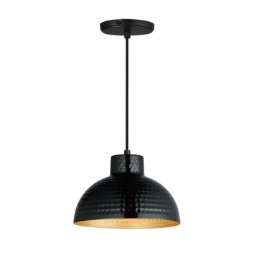 Maxim Lighting Rockport 10" 1-Light Pendant - 120V - Black / Antique Copper