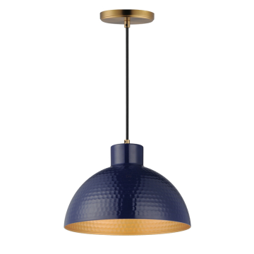 Maxim Lighting Rockport 12" 1-Light Pendant - 120V - Green / Natural Aged Brass