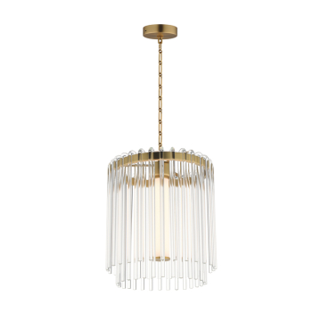 Maxim Lighting Jolie 11" LED Pendant - 750 Lumens - CCT Selectable - 120-277V - Natural Aged Brass - Clear Glass