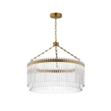 Maxim Lighting Jolie 24" LED Pendant - 1,600 Lumens - CCT Selectable - 120-277V - Natural Aged Brass - Clear Glass