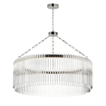 Maxim Lighting Jolie 34" LED Pendant - 2,400 Lumens - CCT Selectable - 120-277V - Polished Nickel - Clear Glass