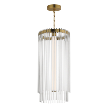 Maxim Lighting Jolie LED Pendant - 2,400 Lumens - CCT Selectable - 120-277V - Natural Aged Brass - Clear Glass