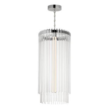 Maxim Lighting Jolie LED Pendant - 2,400 Lumens - CCT Selectable - 120-277V - Polished Nickel - Clear Glass