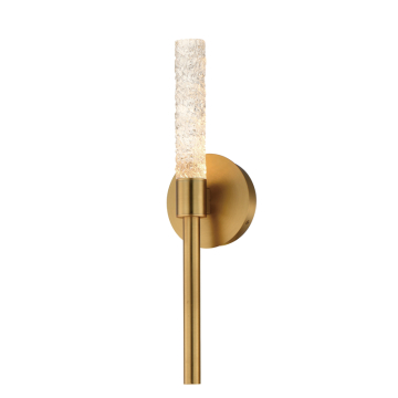 Maxim Lighting Duchess 1-Light LED Wall Sconce - 270 Lumens - 3000K - 120V - Natural Aged Brass - Iceberg Glass