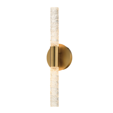 Maxim Lighting Duchess 2-Light LED Wall Sconce - 540 Lumens - 3000K - 120V - Natural Aged Brass - Iceberg Glass