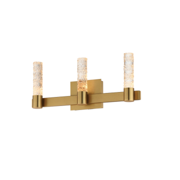 Maxim Lighting Duchess 3-Light LED Vanity Light - 810 Lumens - 3000K - 120V - Natural Aged Brass - Iceberg Glass