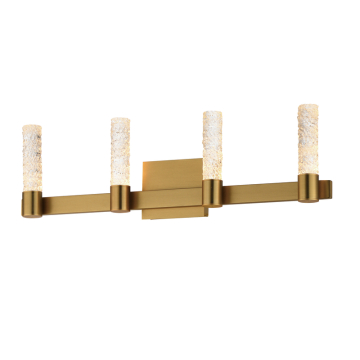 Maxim Lighting Duchess 4-Light LED Vanity Light - 1,080 Lumens - 3000K - 120V - Natural Aged Brass - Iceberg Glass