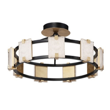 Maxim Lighting Radiant LED Flush Mount - 3000K - 120-277V - Black / Gold Leaf