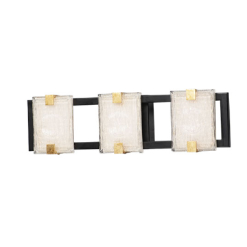 Maxim Lighting Radiant 3-Light LED Bath Vanity Light - 3000K - 120V - Black / Gold Leaf