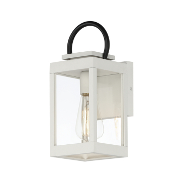 Maxim Lighting Nassau 1-Light Outdoor Wall Lantern - 120V - White / Black - Clear Glass
