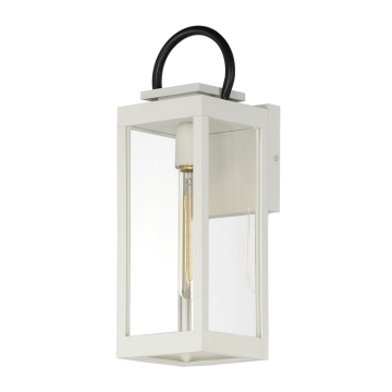 Maxim Lighting Nassau 1-Light Medium Outdoor Wall Lantern - 120V - White / Black - Clear Glass