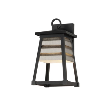 Maxim Lighting Shutters 1-Light Small Outdoor Wall Sconce - 120V - Weathered Zinc / Black