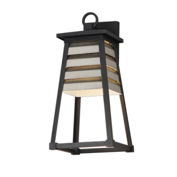 Maxim Lighting Shutters 1-Light Medium Outdoor Wall Sconce - 120V - Weathered Zinc / Black