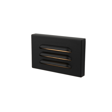 WAC Lighting 5" LED Horizontal Louvered Surface Mounted Indoor / Outdoor Step and Wall Light - 55 Lumens - 4W - 2700K - 12V - Black