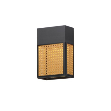 Maxim Lighting Lattice 12" LED Outdoor Sconce - 3000K - 120V - Rattan / Black