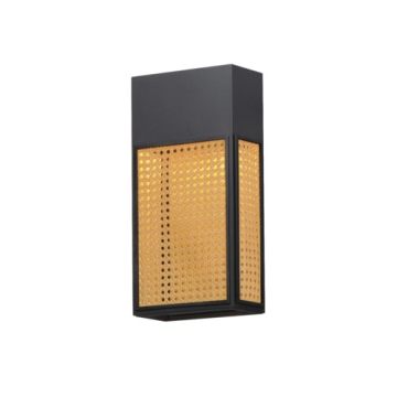 Maxim Lighting Lattice 16" LED Outdoor Sconce - 3000K - 120V - Rattan / Black